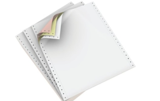 Domtar Carbonless Continuous Forms, 3-Part, 9 1/2" x 11", White/Canary/Pink, 1,200 Forms/Carton (TST91193)
